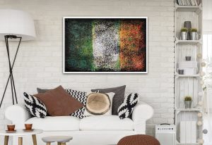 Flag of Ireland. Hand painted wall art – Art For Loft