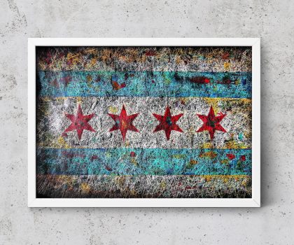 Hand painted Flag of Chicago