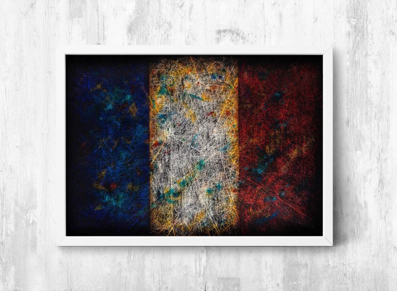 Hand painted Flag of France