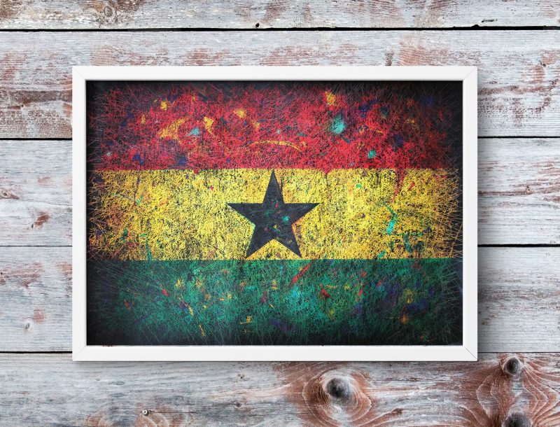 Hand painted Flag of Ghana