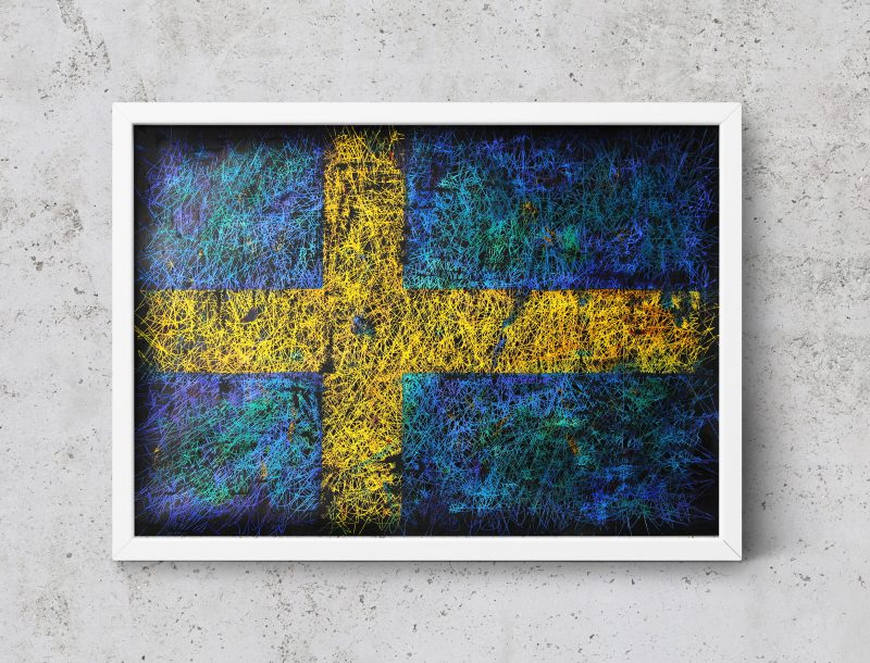 Hand painted Flag of Sweden