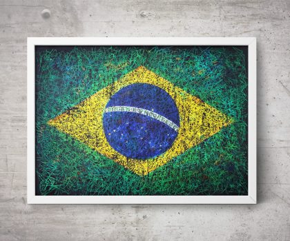 Hand painted Flag of Brazil