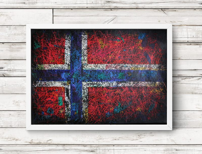 Hand painted Flag of Norway