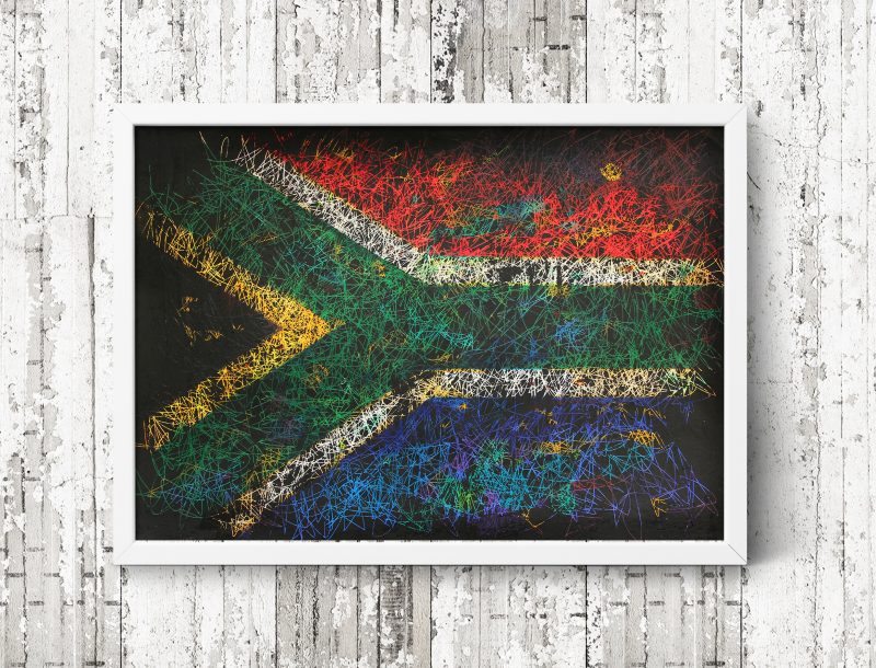 Hand painted Flag of South Africa