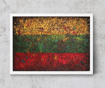 Hand painted Flag of Lithuania