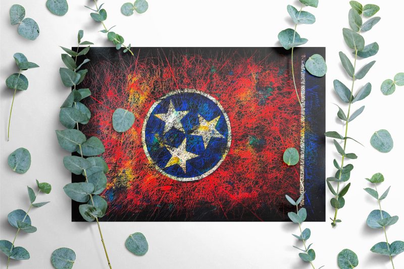 Hand painted Flag of Tennessee State