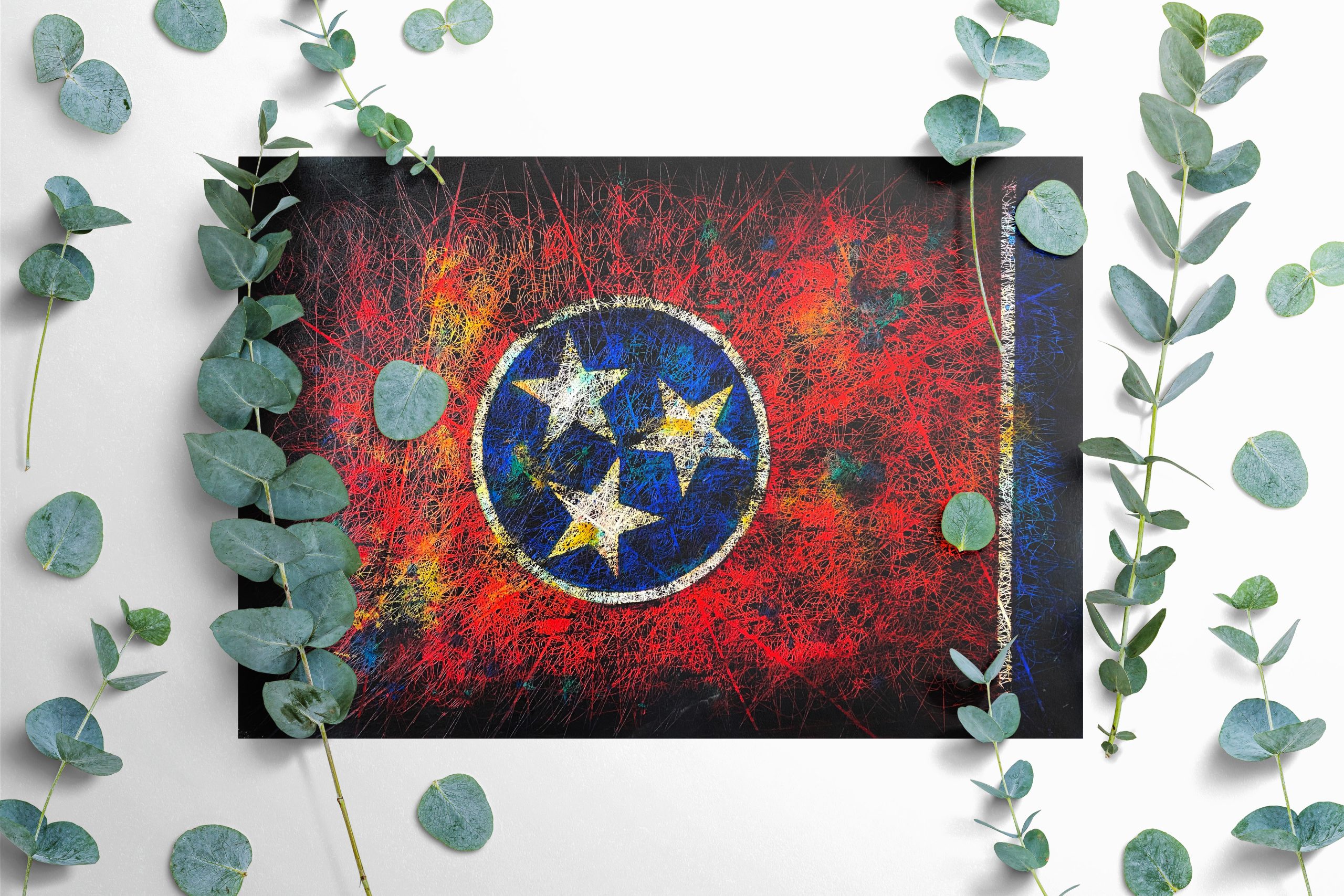 Hand painted Flag of Tennessee State Hand painted Flag of Tennessee State