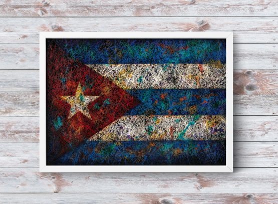 Hand painted Flag of Cuba