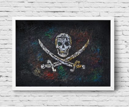 Hand painted Flag of Pirate