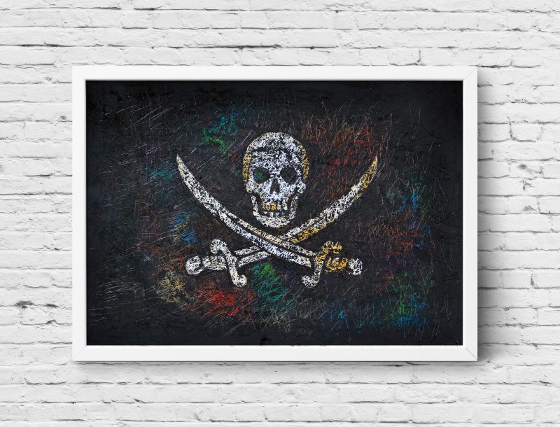 Hand painted Flag of Pirate