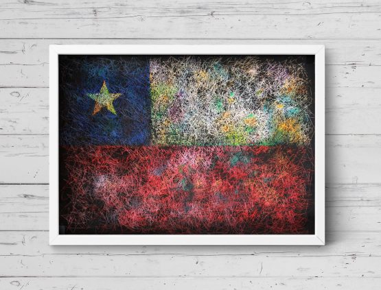 Hand painted Flag of Chile