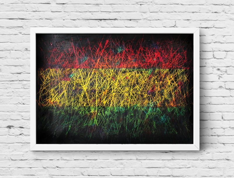 Hand painted Flag of Reggae