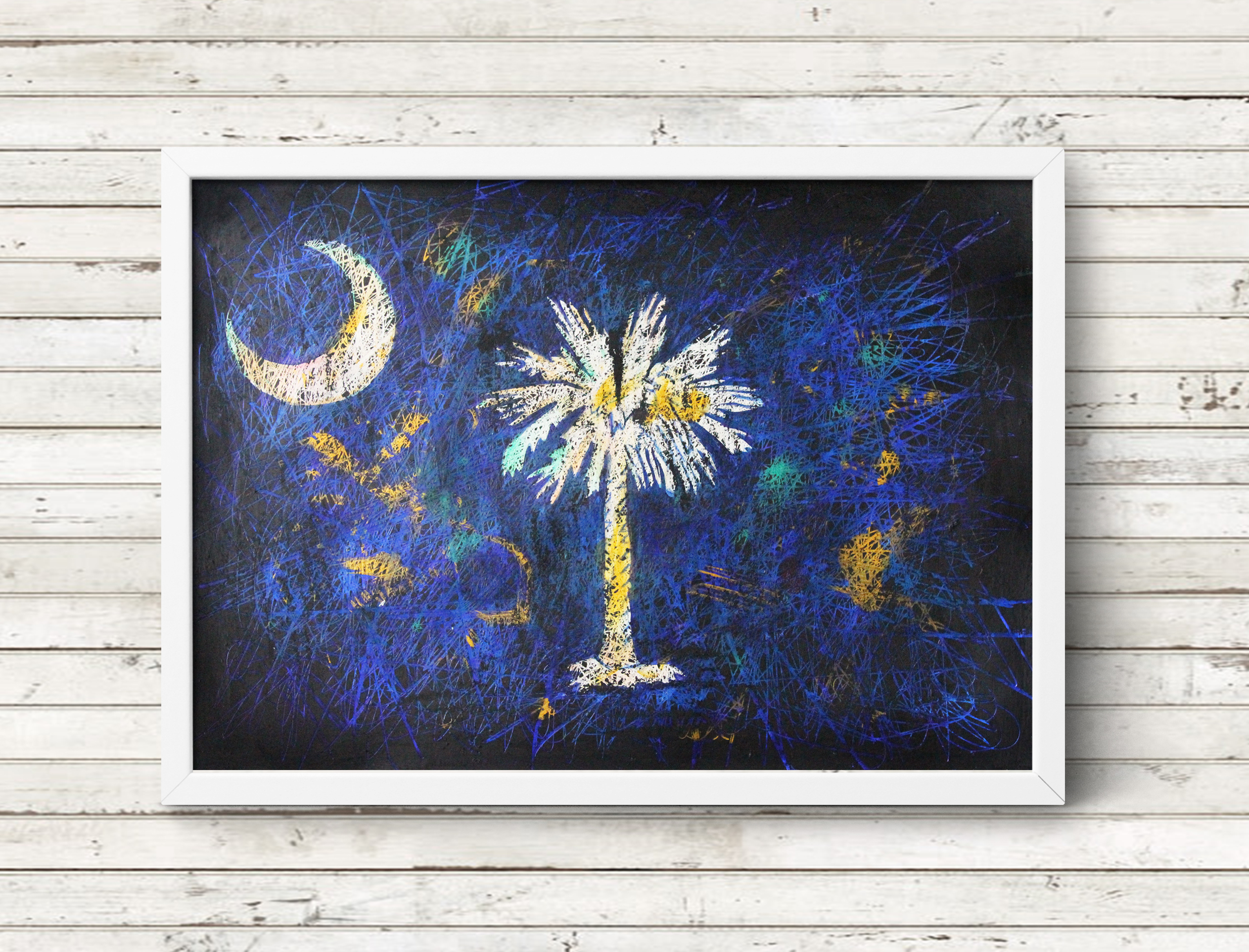 Hand painted Flag of South Carolina Hand painted Flag of South Carolina