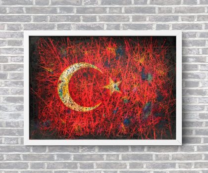 Hand painted Flag of Turkey