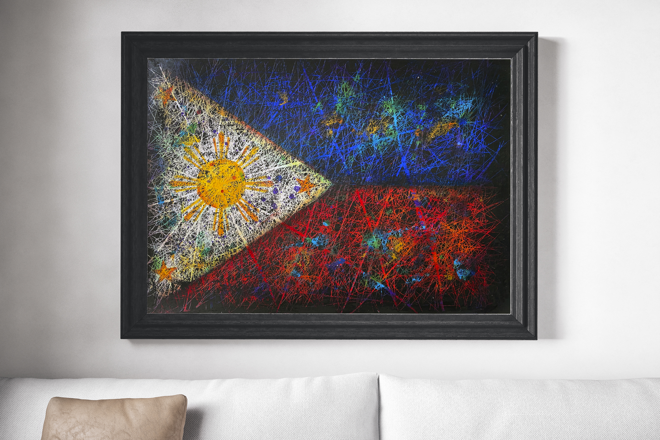 White empty poster on the wall