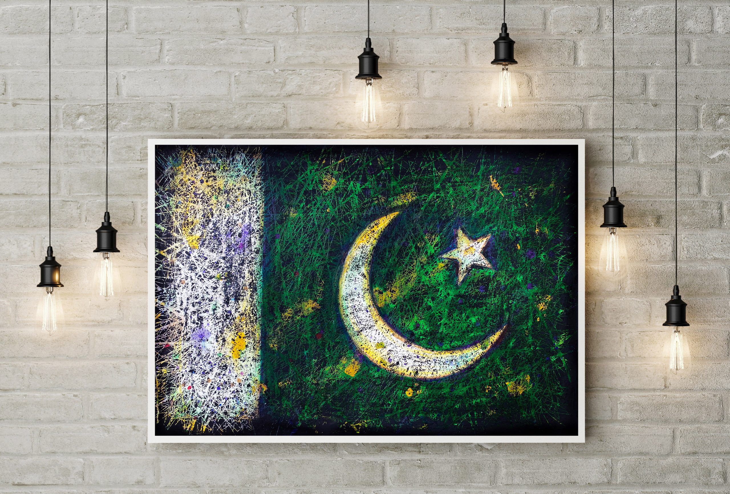 Hand painted Flag of Pakistan