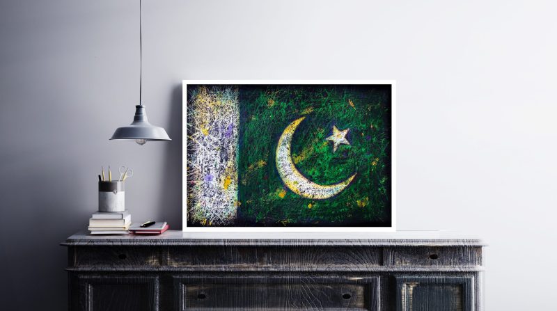 Hand painted Flag of Pakistan