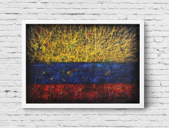 Hand painted Flag of Colombia
