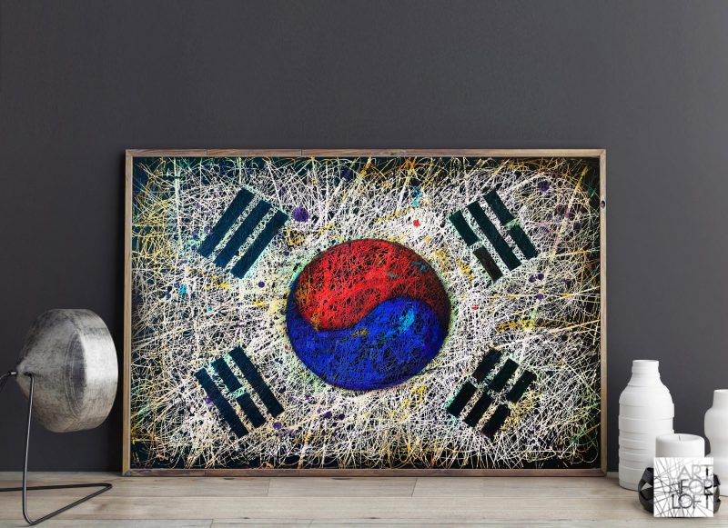 Hand painted Flag of South Korea