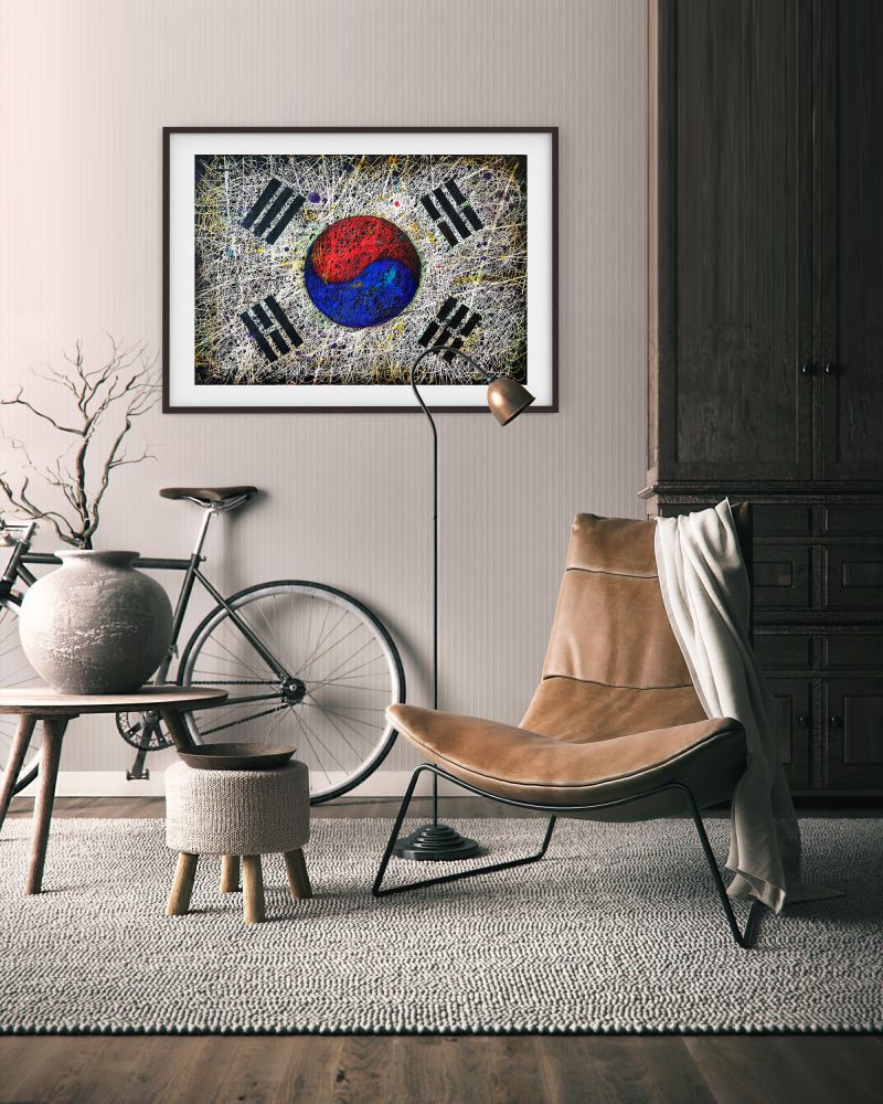 Hand painted Flag of South Korea