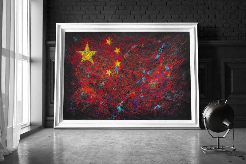 Hand painted Flag of China