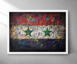 Hand Painted Flag of Syria