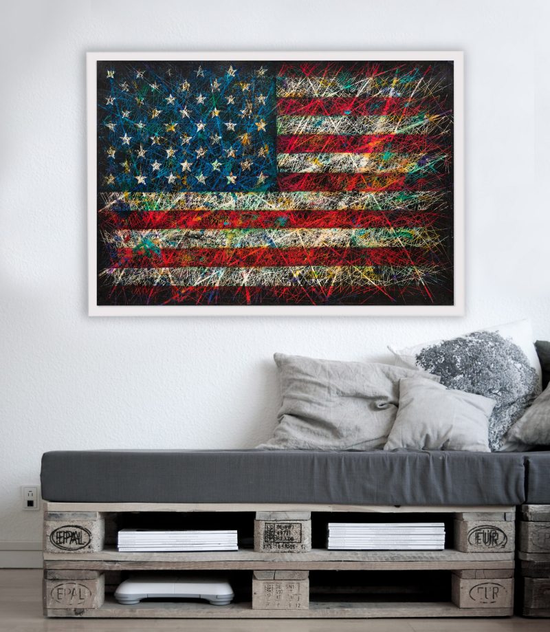 Printed on Paper or Canvas Flag of America