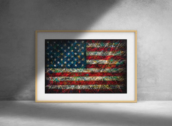 Printed on Paper or Canvas Flag of United States of America