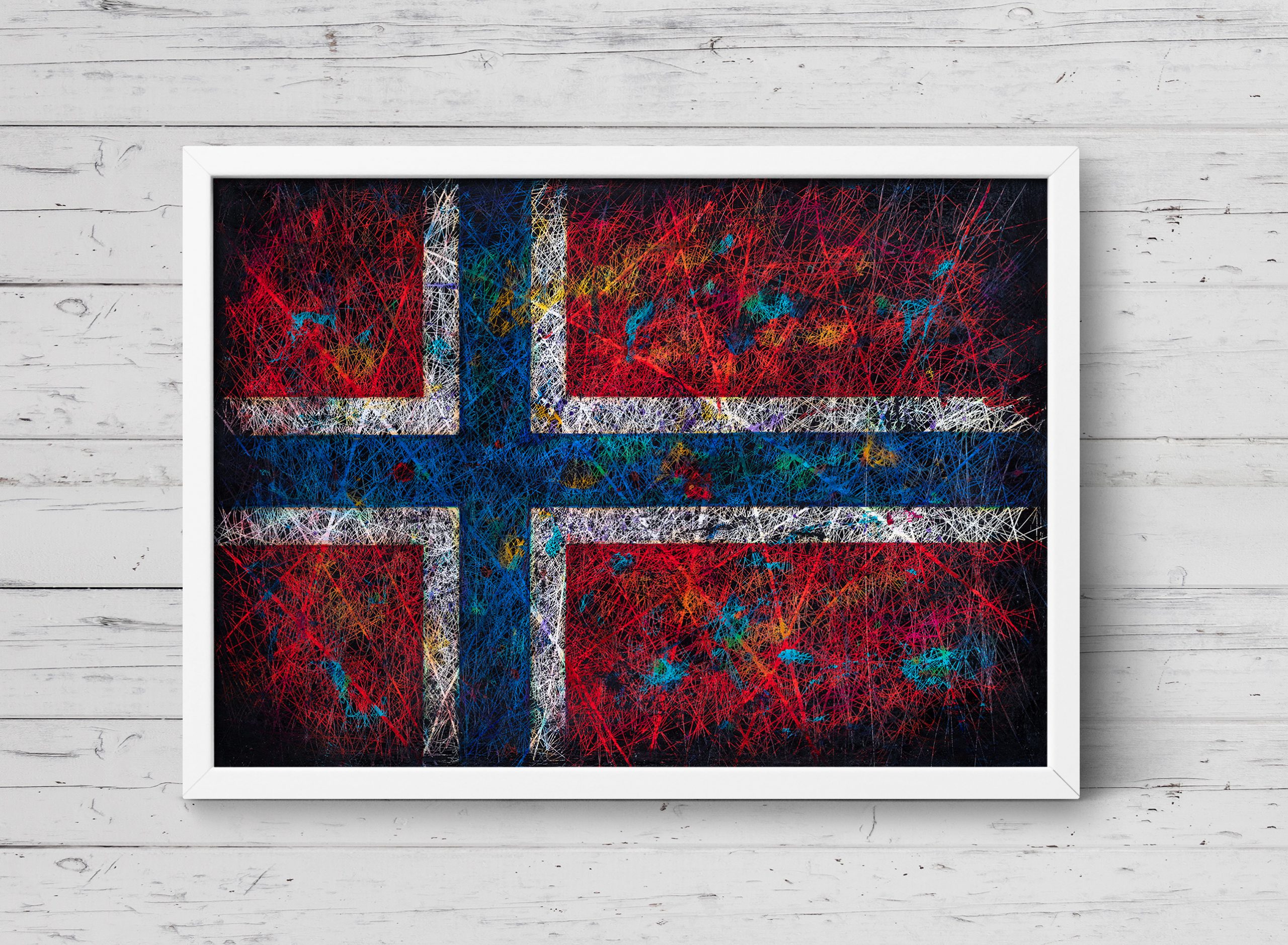 Printed Norway Flag on Canvas Printed Norway Flag on Canvas
