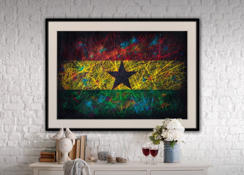 Printed Framed Flag of Ghana