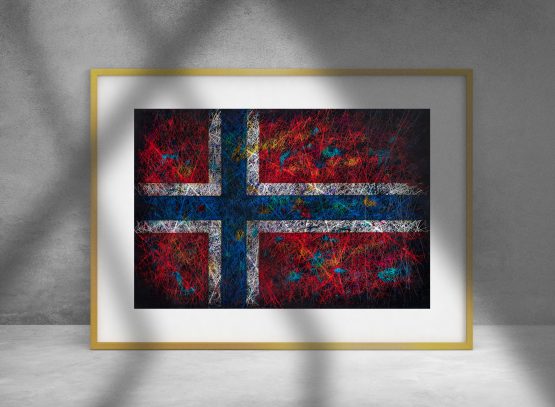 Printed Norway Flag on Paper