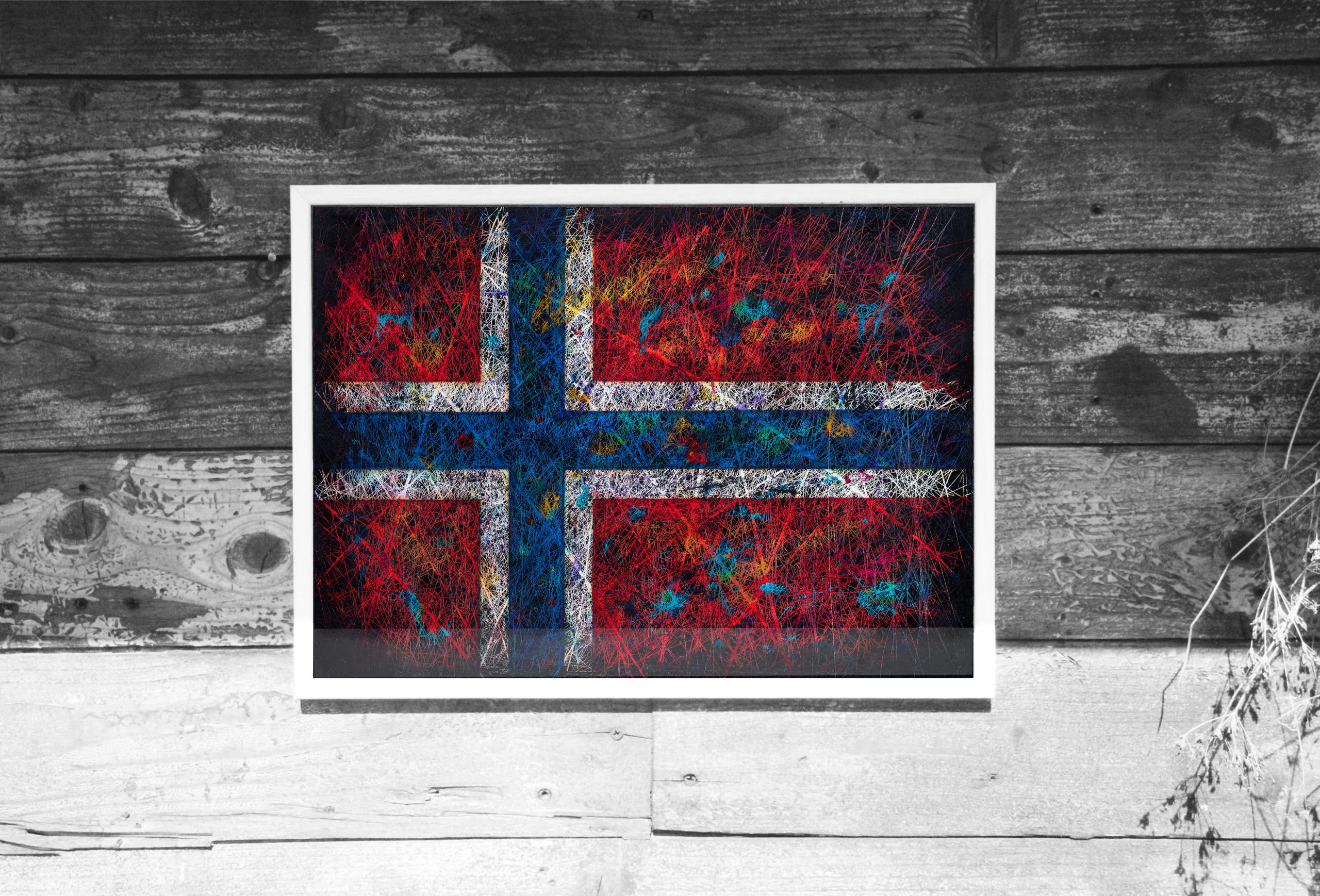Printed Norway Flag on Canvas Printed Norway Flag on Canvas