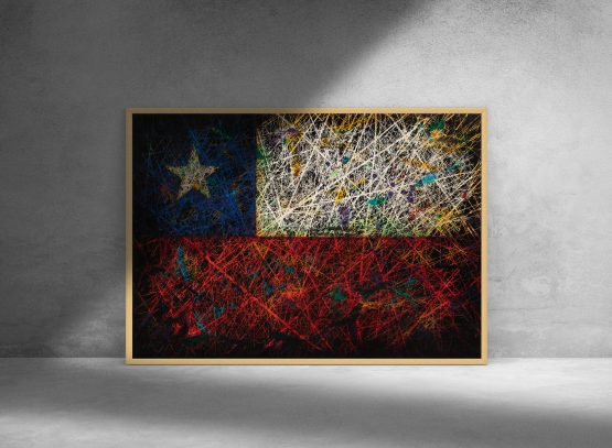 Flag of Chile Printed on Canvas or Paper