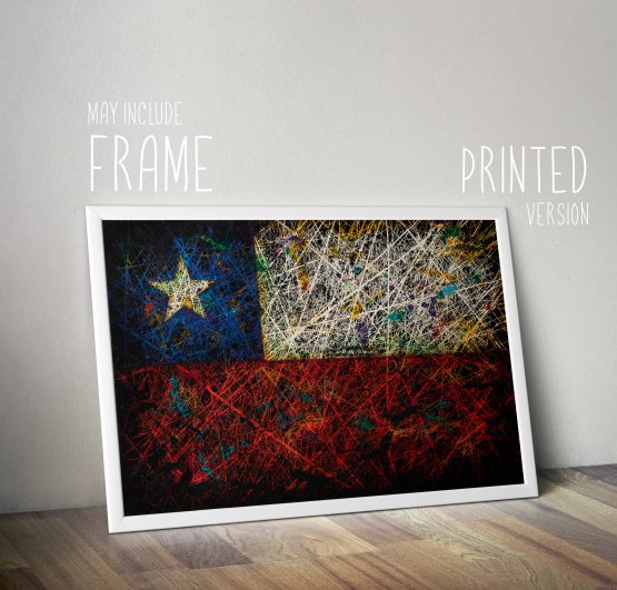 Flag of Chile Printed on Canvas or Paper