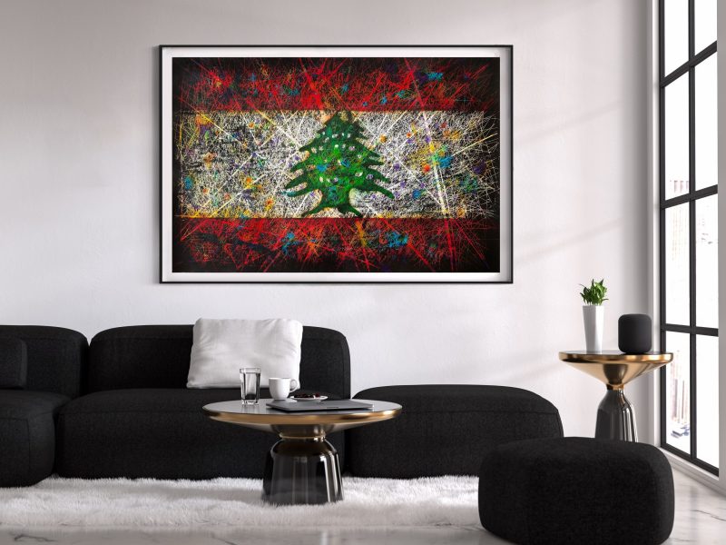 Flag of Lebanon as wall decor