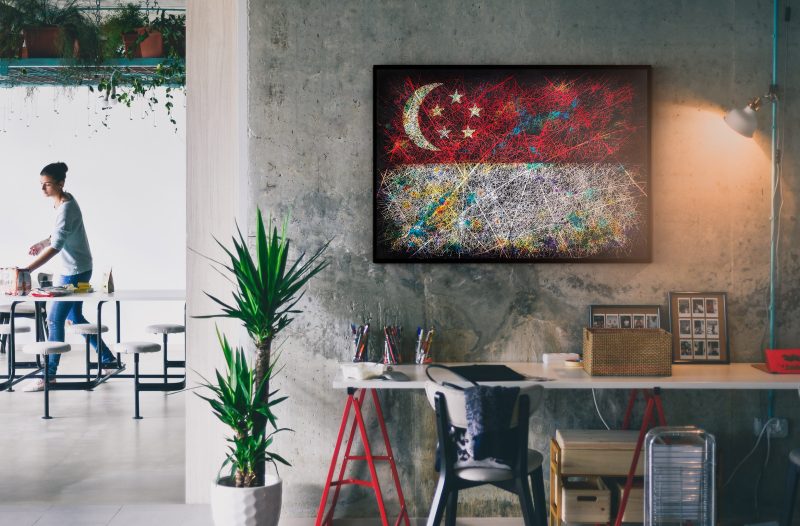 Hand painted Flag of Singapore