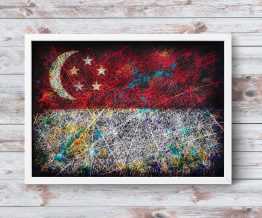 Hand painted Flag of Singapore