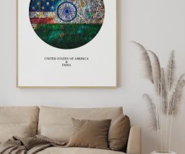 Poster of USA& India Flags