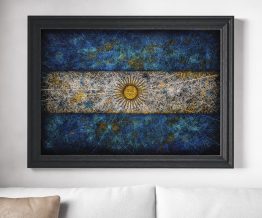 Painting of Argentina Flag in interior