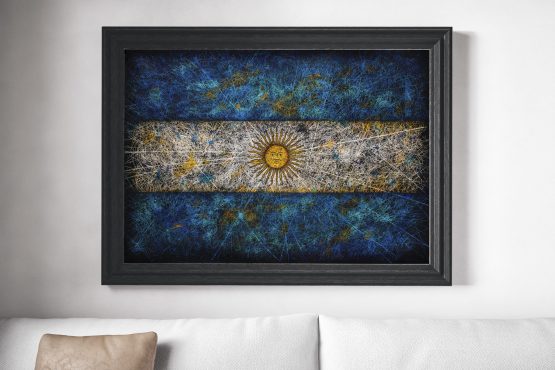 Painting of Argentina Flag in interior