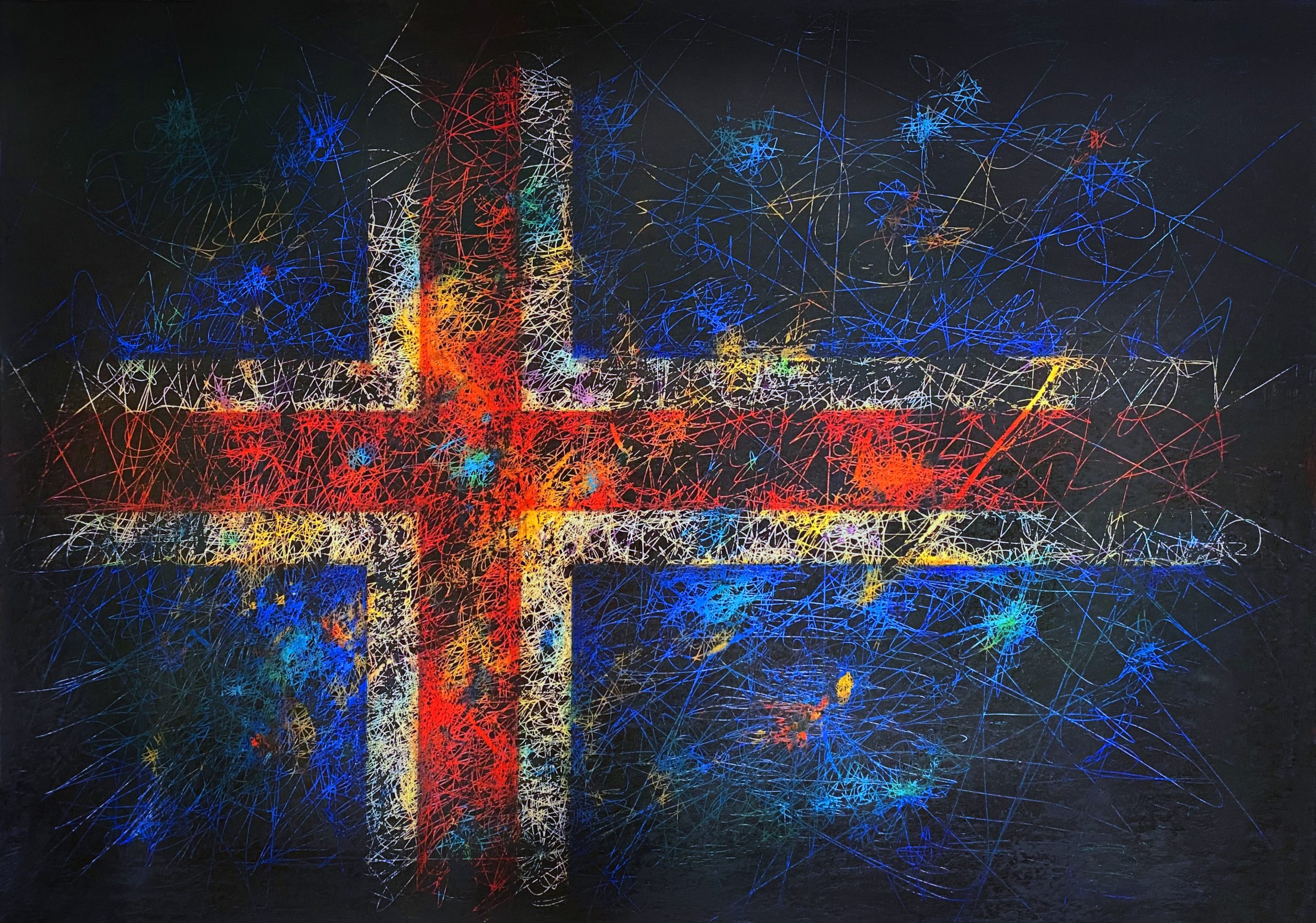 Hand painted Icelandic Flag