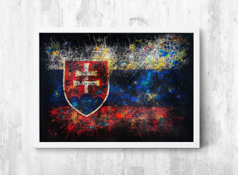 Hand painted Flag of Slovakia