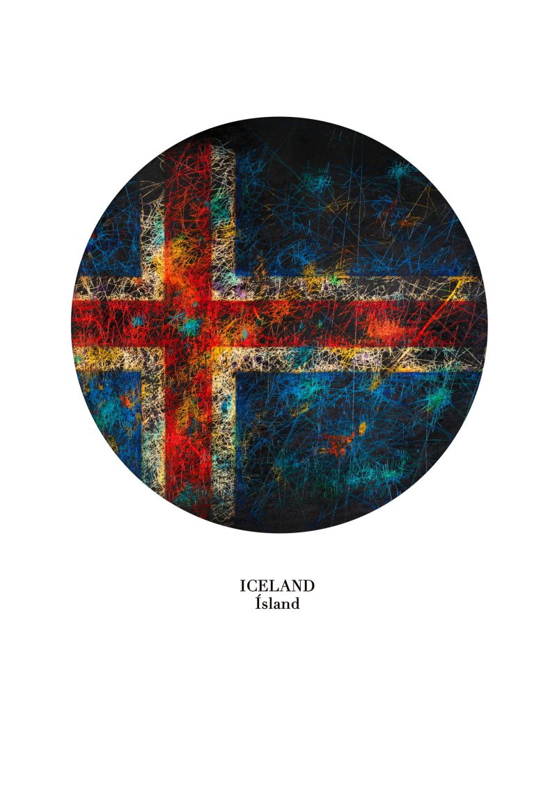 Print of Iceland Flag