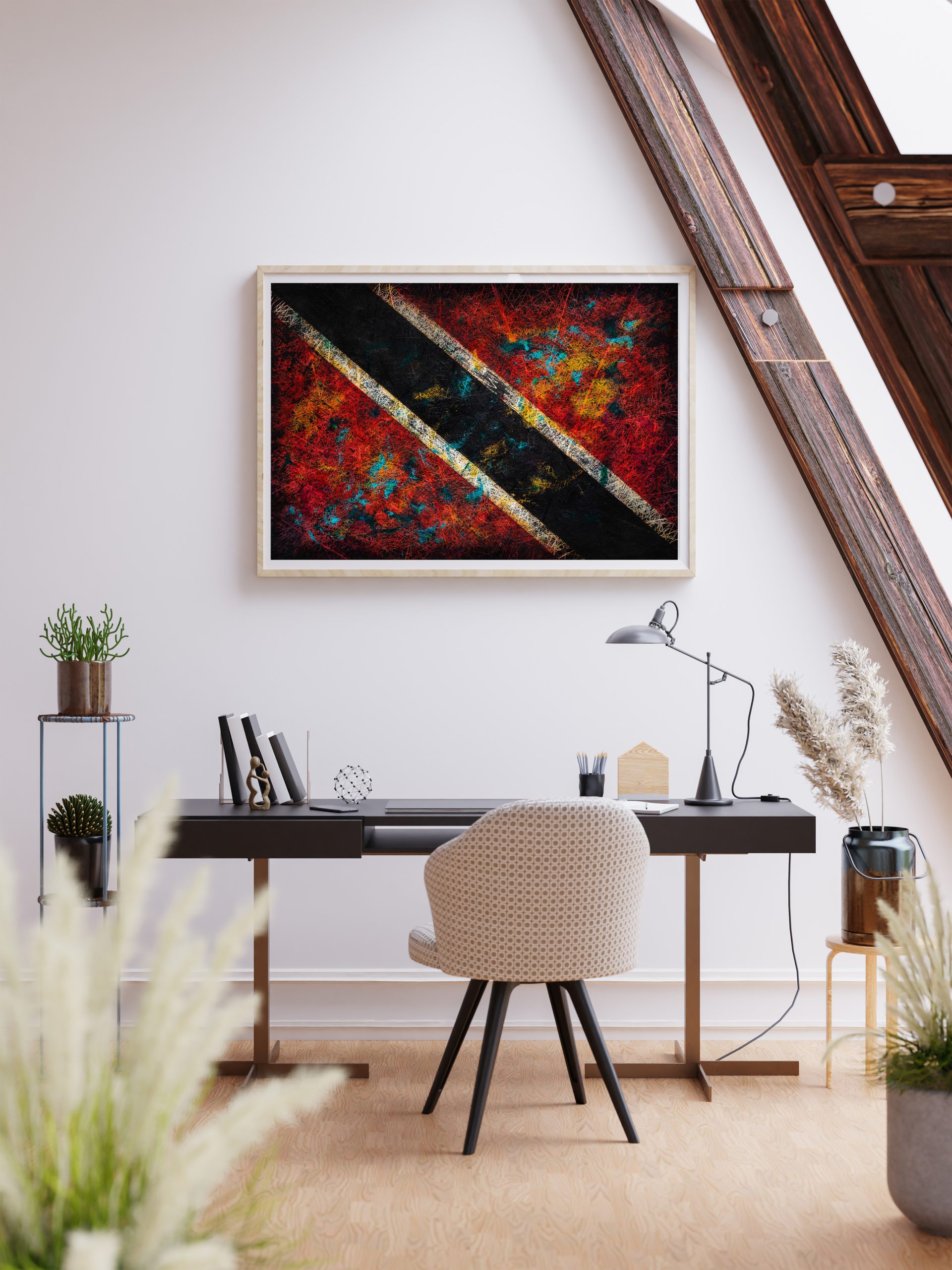 Scandinavian interior- Flag of Trinidad and Tobago as wall decor Scandinavian interior- Flag of Trinidad and Tobago as wall decor