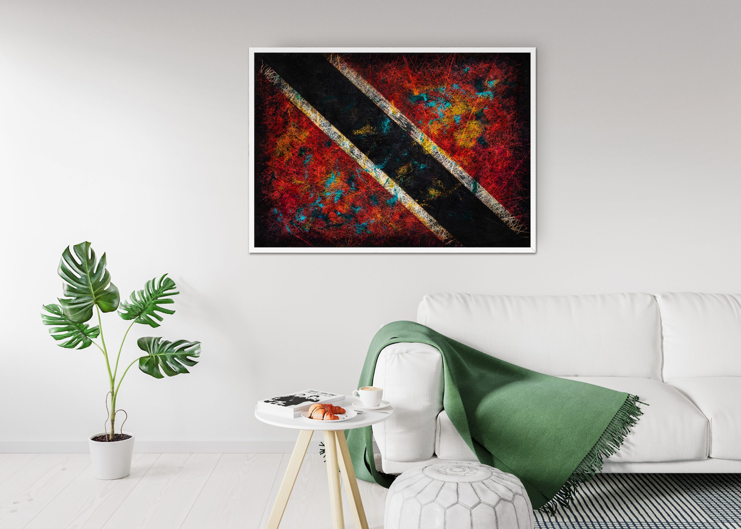 Scandinavian interior- Flag of Trinidad and Tobago as wall decor Scandinavian interior- Flag of Trinidad and Tobago as wall decor