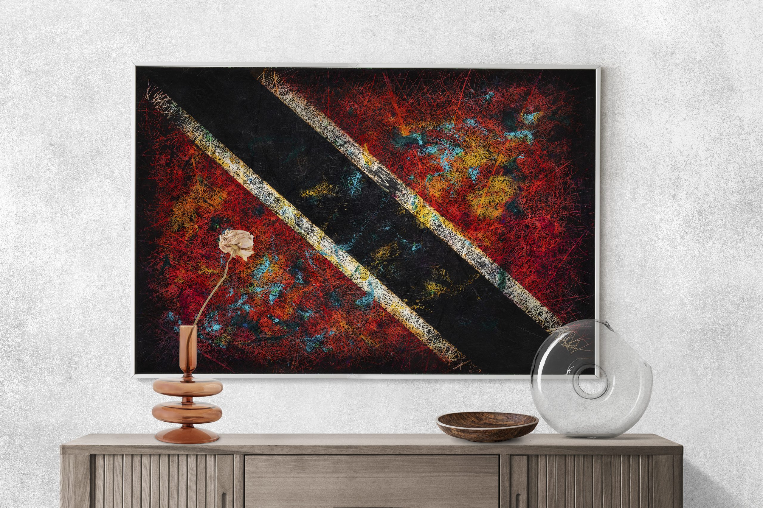 Scandinavian interior- Flag of Trinidad and Tobago as wall decor Scandinavian interior- Flag of Trinidad and Tobago as wall decor
