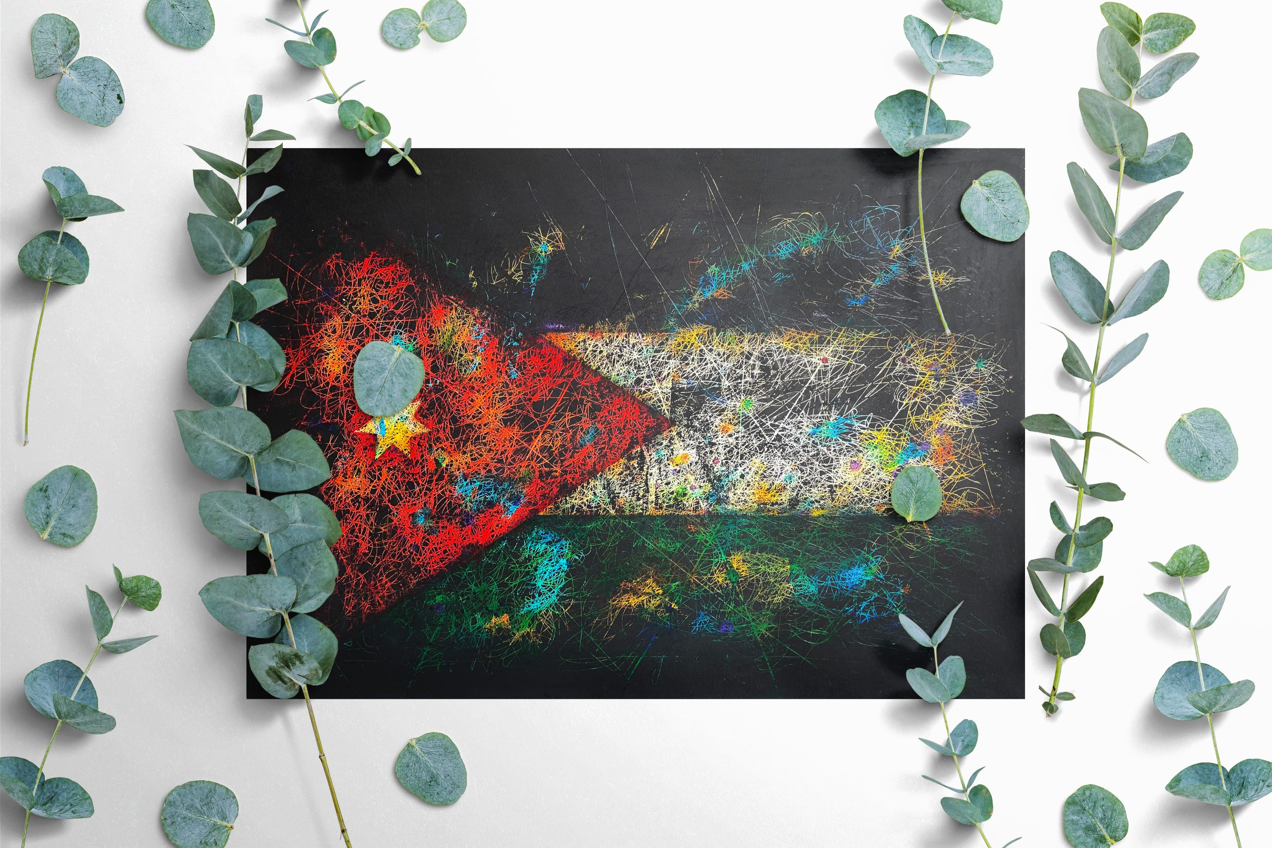 Hand painted Flag of Jordan Hand painted Flag of Jordan