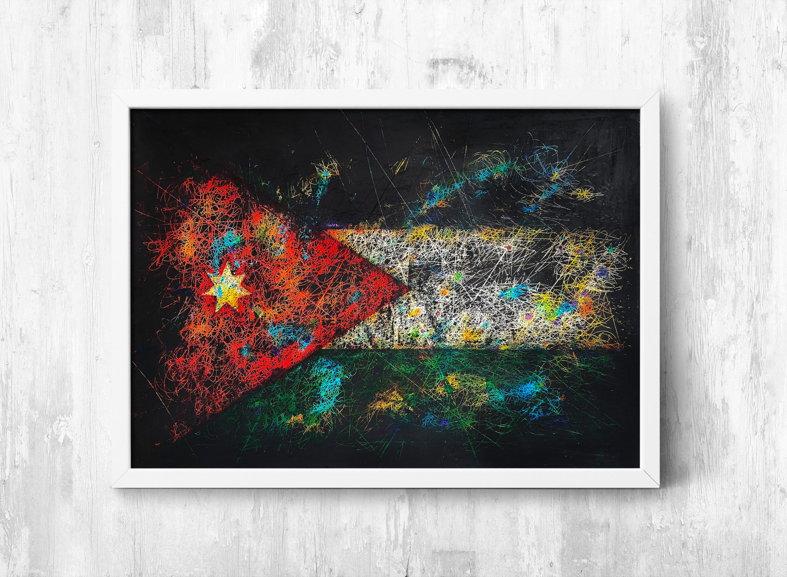 Hand painted Flag of Jordan Hand painted Flag of Jordan