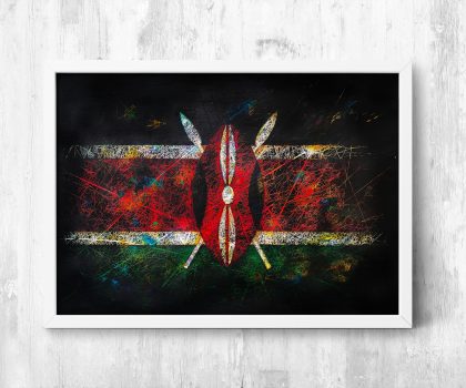 Hand painted Flag of Kenya