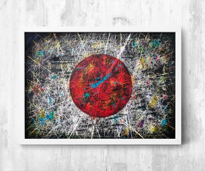 Hand painted Flag of Japan